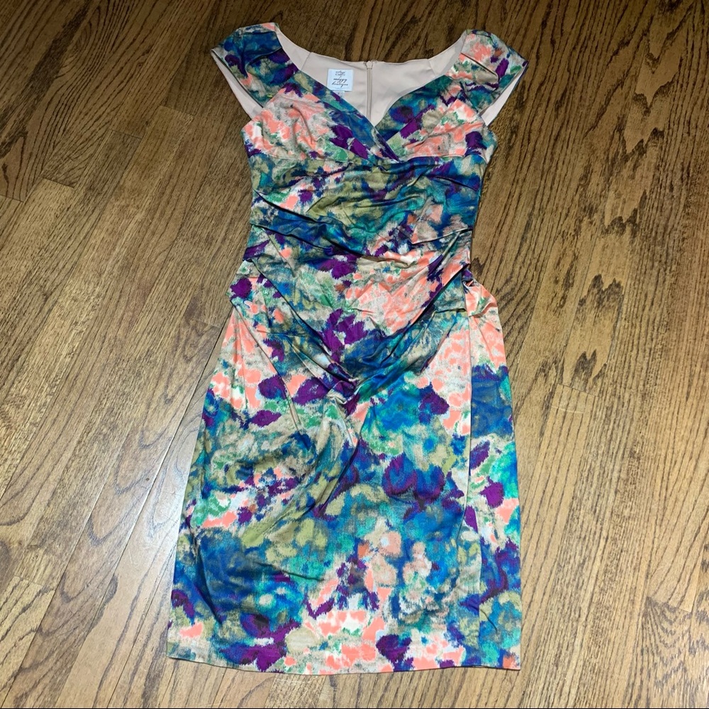 SUZI CHIN For Maggy Dress Size 2 Boutique Floral Mini Lined